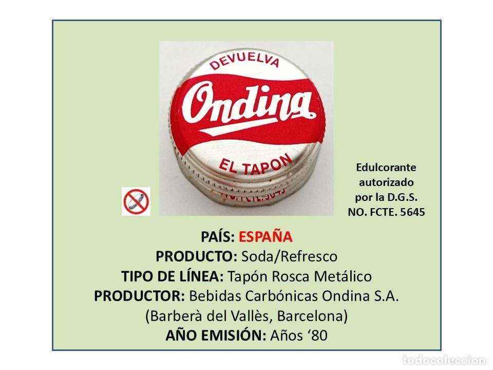 Otras botellas y bebidas antiguas de colecci&oacute;n: TAPON CORONA CAPSULA CHAPA ROSCA MET&Aacute;LICO GASEOSA ONDINA (ESPA&Ntilde;A)