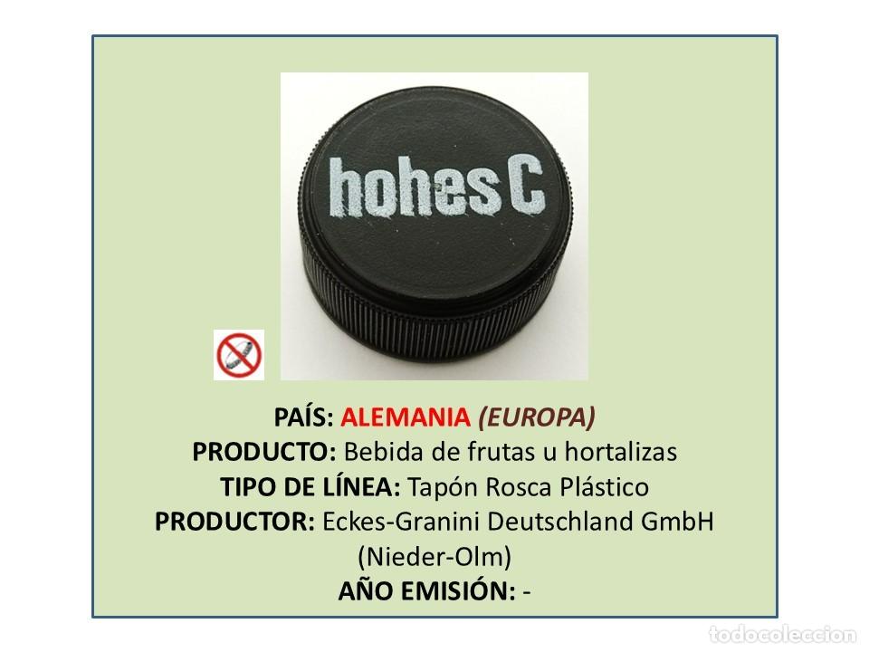 Otras botellas y bebidas antiguas de colecci&oacute;n: TAPON CORONA CAPSULA CHAPA ROSCA PL&Aacute;STICO HOHES C (ALEMANIA)