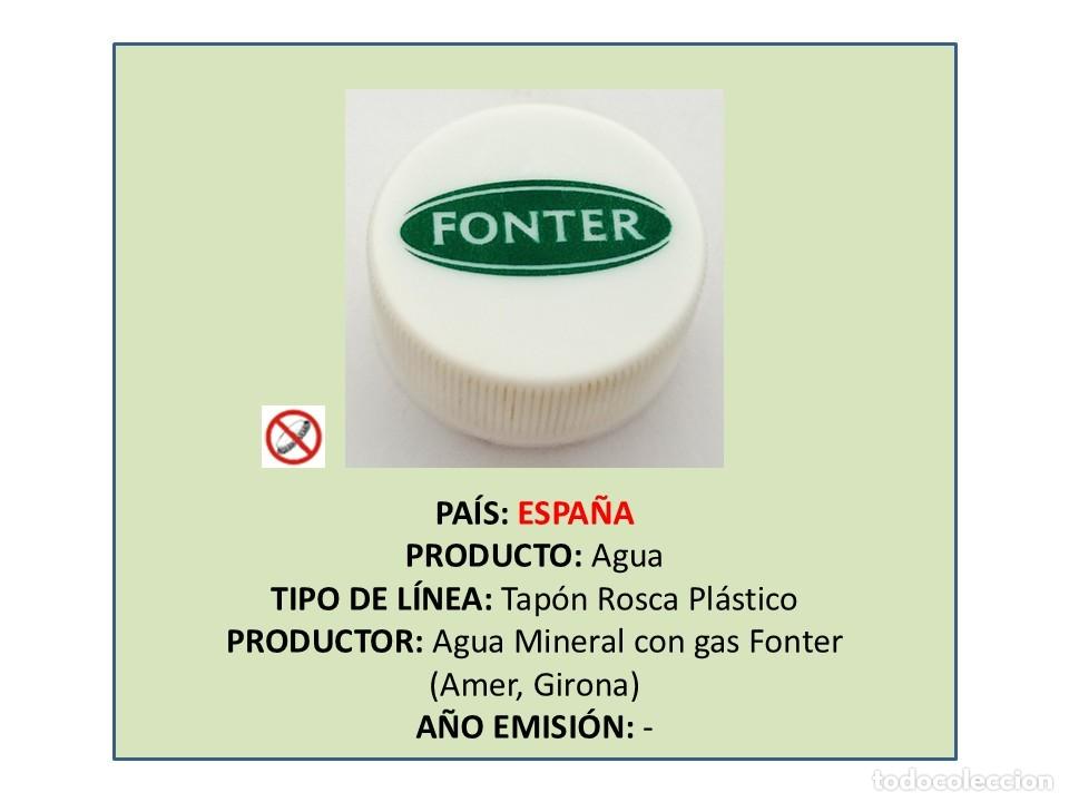 Otras botellas y bebidas antiguas de colecci&oacute;n: TAPON CORONA CAPSULA CHAPA ROSCA PL&Aacute;STICO AGUA CON GAS FONTER (ESPA&Ntilde;A)