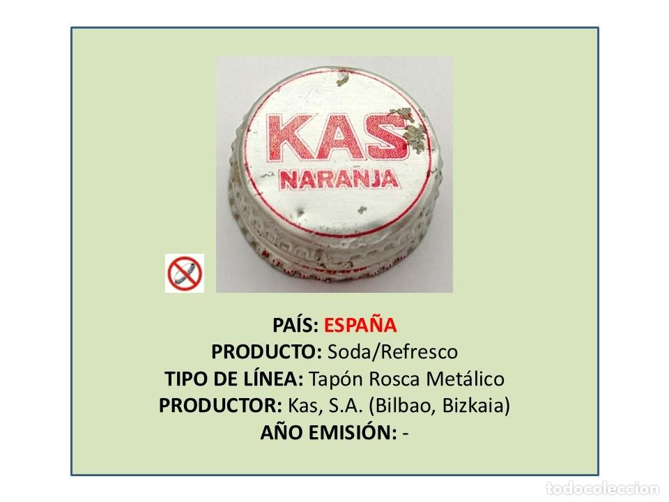 Otras botellas y bebidas antiguas de colecci&oacute;n: TAPON CORONA CAPSULA CHAPA ROSCA MET&Aacute;LICO KAS NARANJA (ESPA&Ntilde;A)
