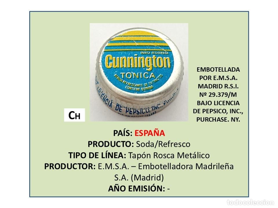 Otras botellas y bebidas antiguas de colecci&oacute;n: TAPON CORONA CAPSULA CHAPA ROSCA MET&Aacute;LICO T&Oacute;NICA CUNNINGTON (ESPA&Ntilde;A)