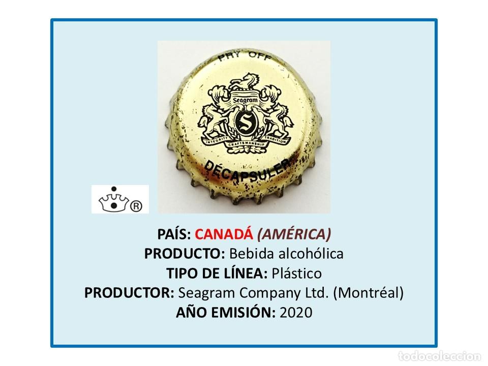 Otras botellas y bebidas antiguas de colecci&oacute;n: TAPON CORONA CAPSULA CHAPA BEBIDA ALCOH&Oacute;LICA SEAGRAM (CANAD&Aacute;)