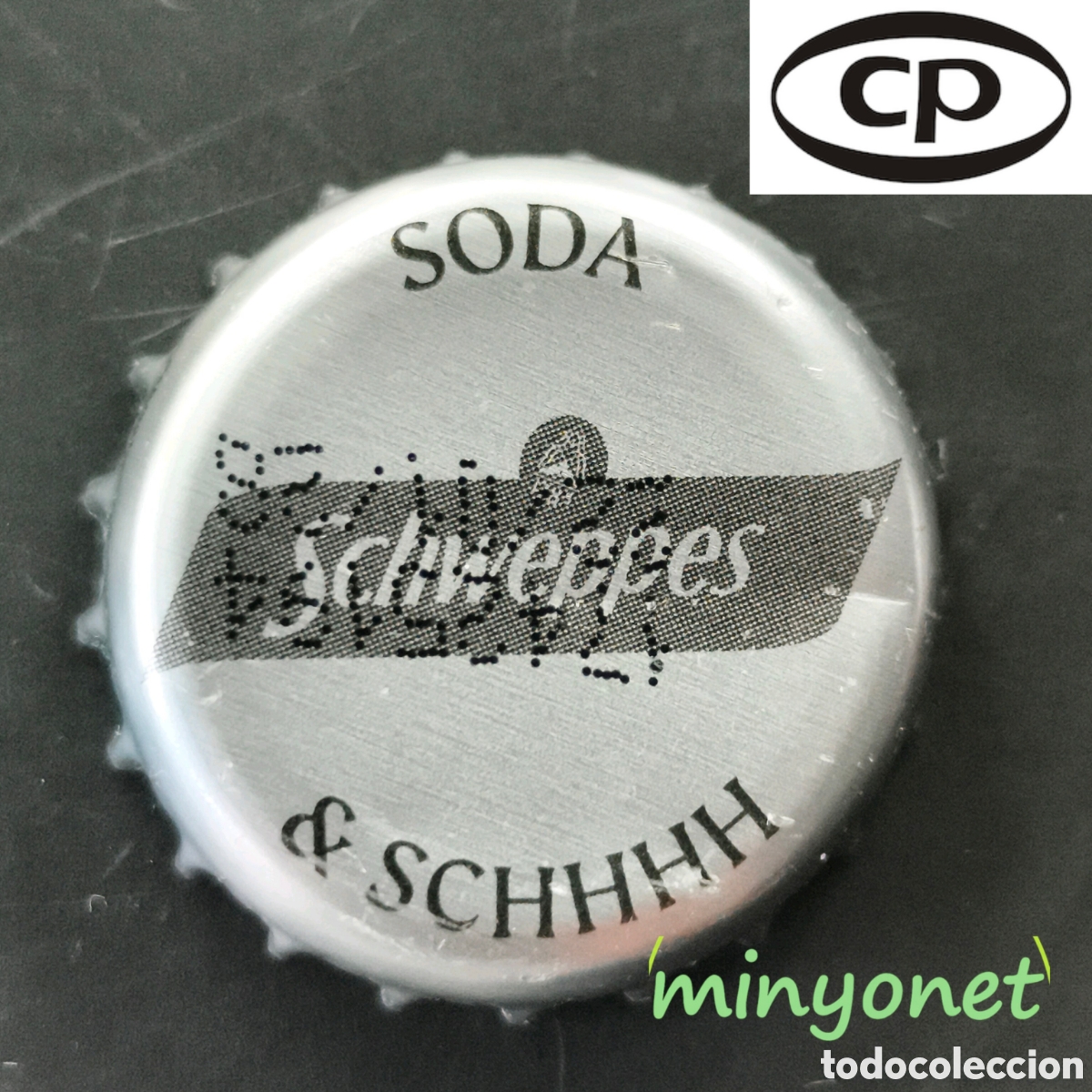 Otras botellas y bebidas antiguas de colecci&oacute;n: Chapa o Tapon corona Schweppes Soda