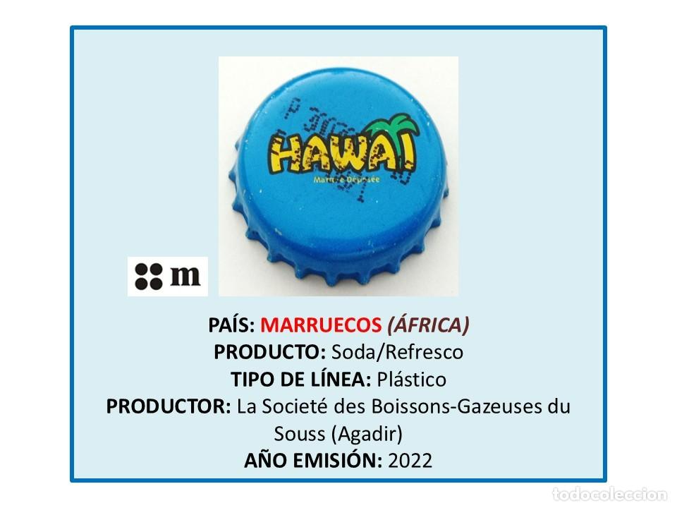 Otras botellas y bebidas antiguas de colecci&oacute;n: TAPON CORONA CAPSULA CHAPA SODA/REFRESCO HAWAI (MARRUECOS)