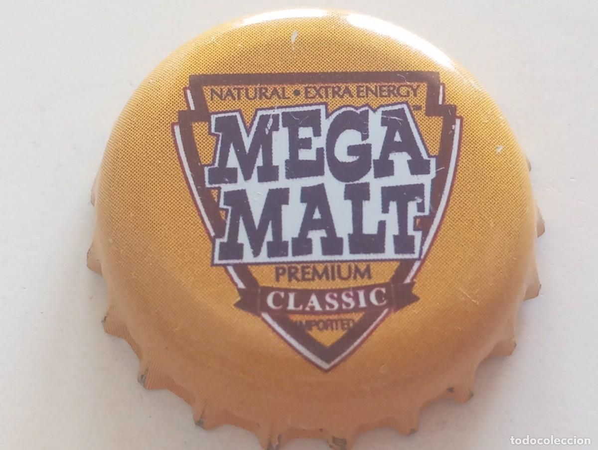 Otras botellas y bebidas antiguas de colecci&oacute;n: Chapa tap&oacute;n corona de la bebida de Pa&iacute;ses Bajos MEGA MALT PREMIUM CLASSIC IMPORTED