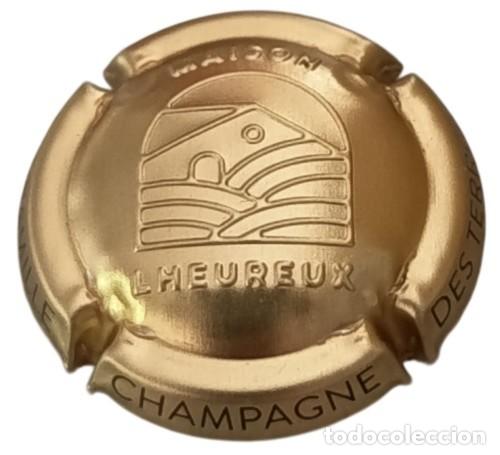 Otras botellas y bebidas antiguas de colecci&oacute;n: Francia Capsule Champagne Cap Champagne plaque muselet Maison Lheureux dor&eacute;e emboss&eacute;e RP878