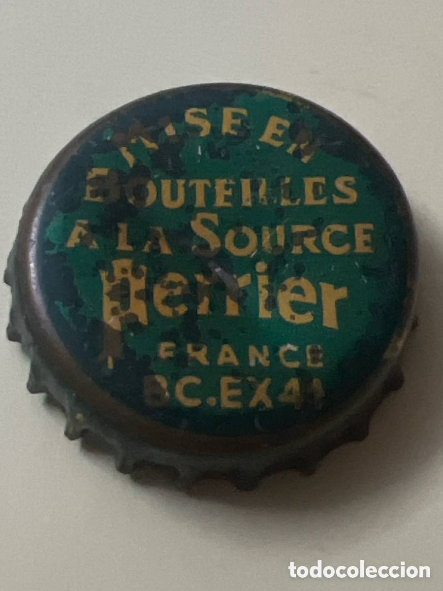 Otras botellas y bebidas antiguas de colecci&oacute;n: T4/X124/A2. CHAPA AGUA - Perrier Mise en bouteilles a la source France BC.B 41