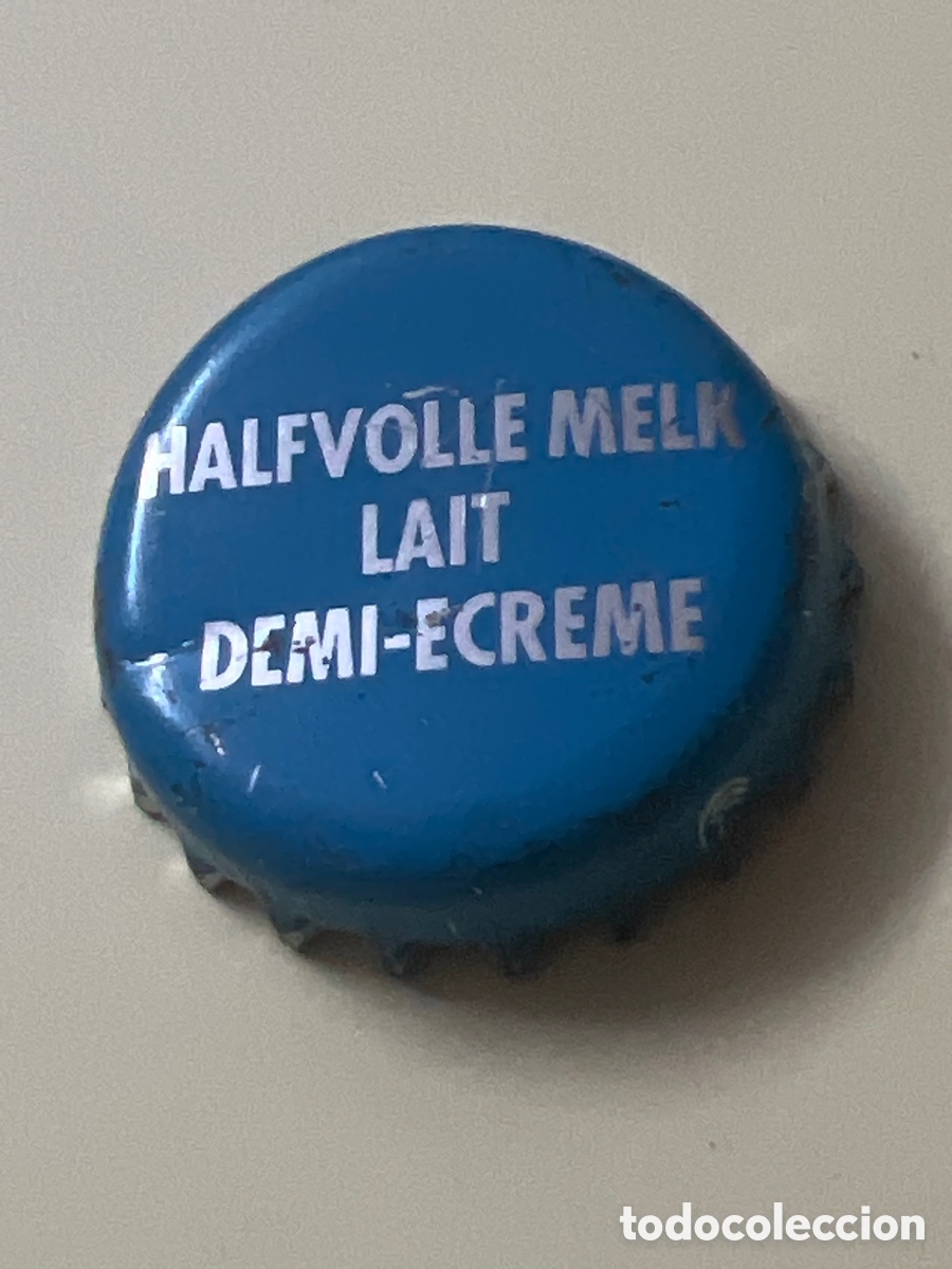 Otras botellas y bebidas antiguas de colecci&oacute;n: T4/X129/A4. CHAPA Leche (y derivados) - Halfvolle Melk Lait Demi-Ecreme - B&Eacute;LGICA