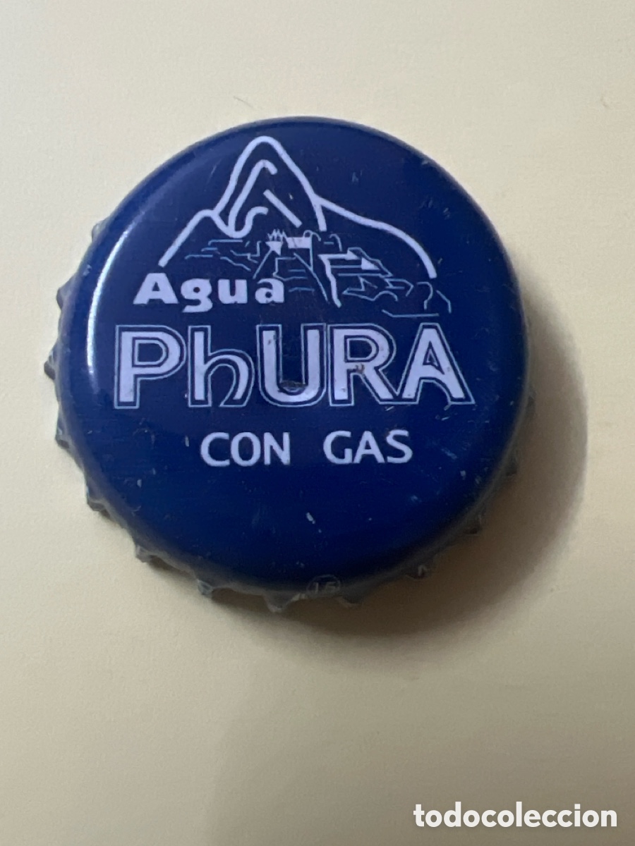 Otras botellas y bebidas antiguas de colecci&oacute;n: T4/X129/B4. CHAPA AGUA - PERU - Agua Phura Con Gas
