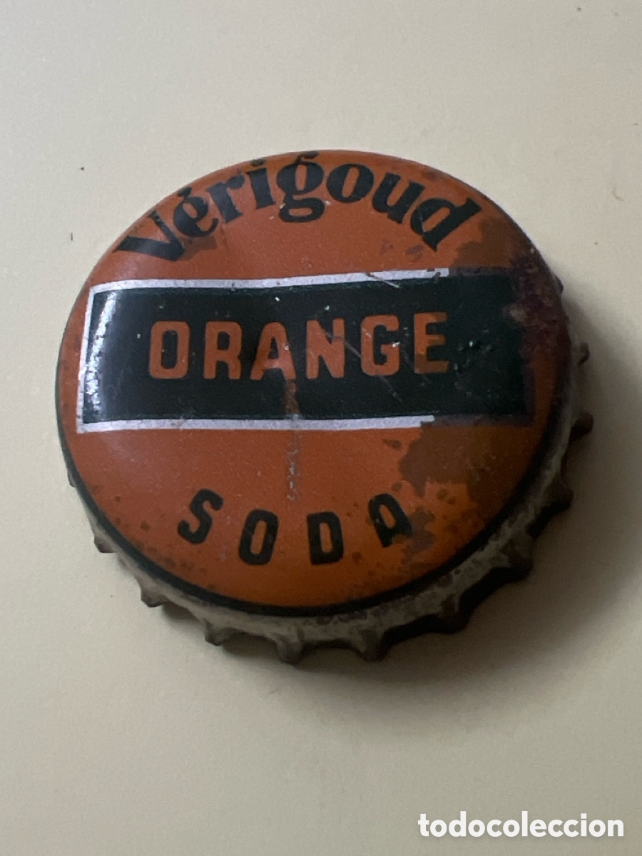 Otras botellas y bebidas antiguas de colecci&oacute;n: T4/X129/E4. CHAPA - SODA/ REFRESCO. FRANCIA - V&eacute;rigoud Orange Soda