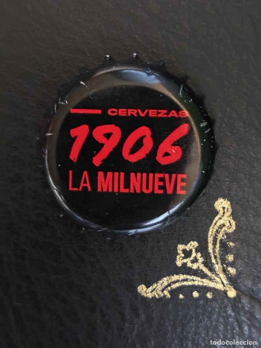 Otras botellas y bebidas antiguas de colecci&oacute;n: chapa de CERVEZA 1906 LA MIL NUEVE, NEGRA Y ROJA BOTTLE CAP BEER BIRRA usada