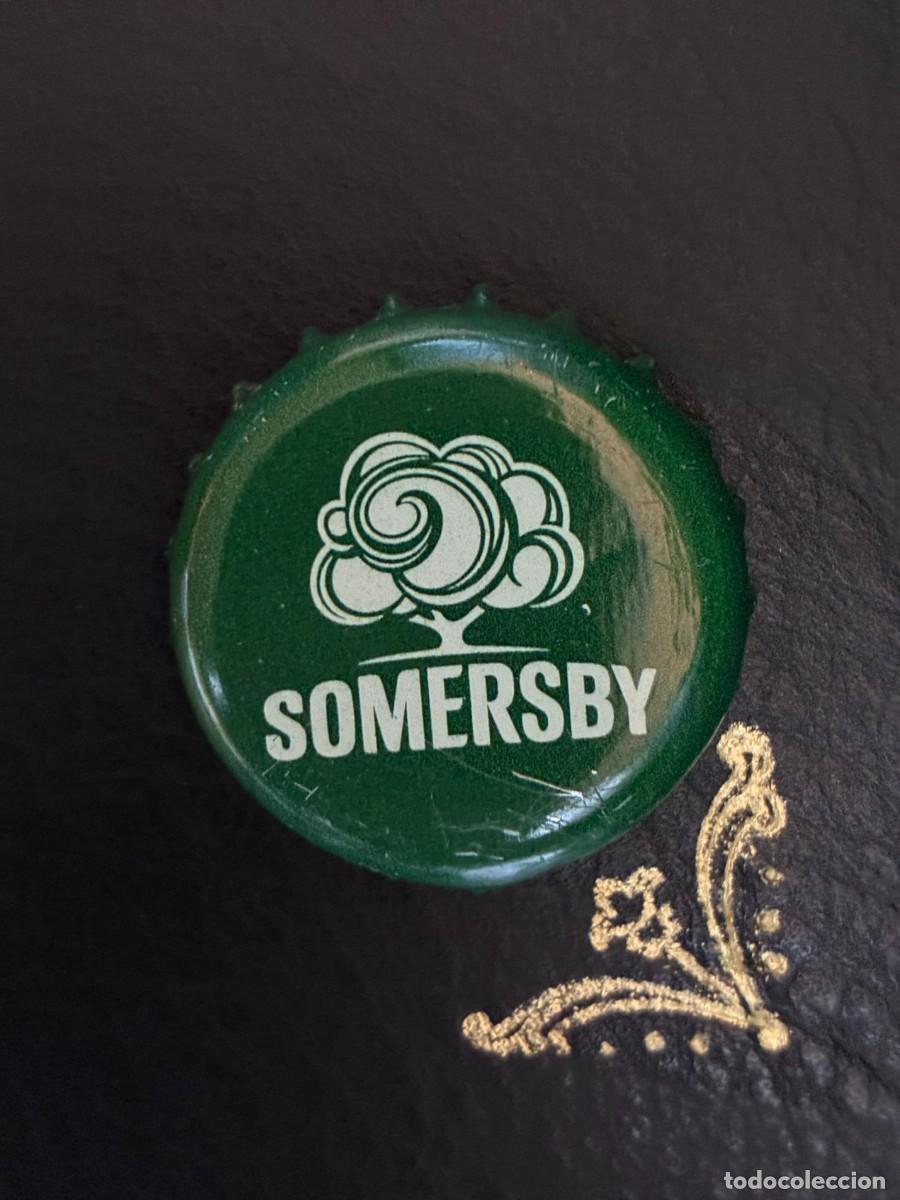 Otras botellas y bebidas antiguas de colecci&oacute;n: chapa de SIDRA SOMERSBY VERDE BOTTLE CAP CIDER usada