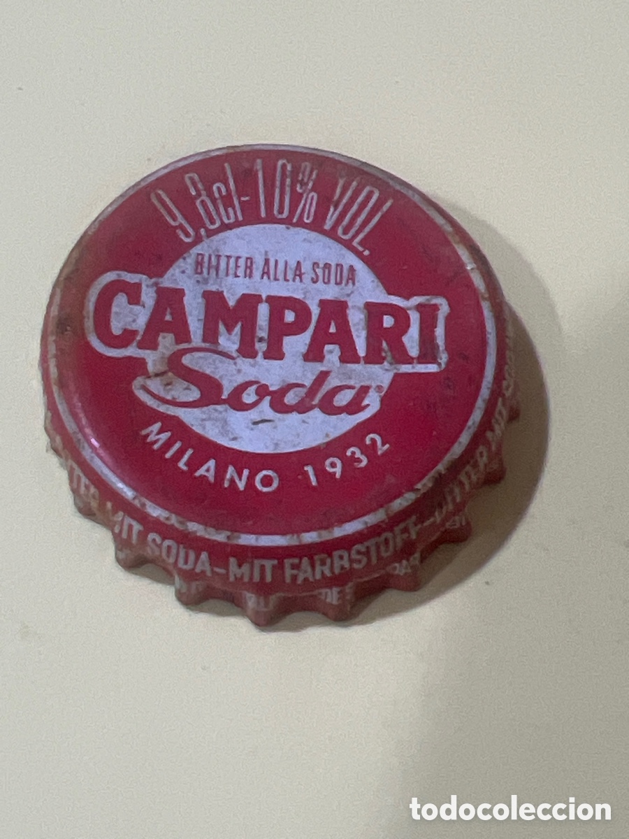 Otras botellas y bebidas antiguas de colecci&oacute;n: T4/X128/L4. CHAPA / Bebida alcoh&oacute;lica - CAMPARI SODA