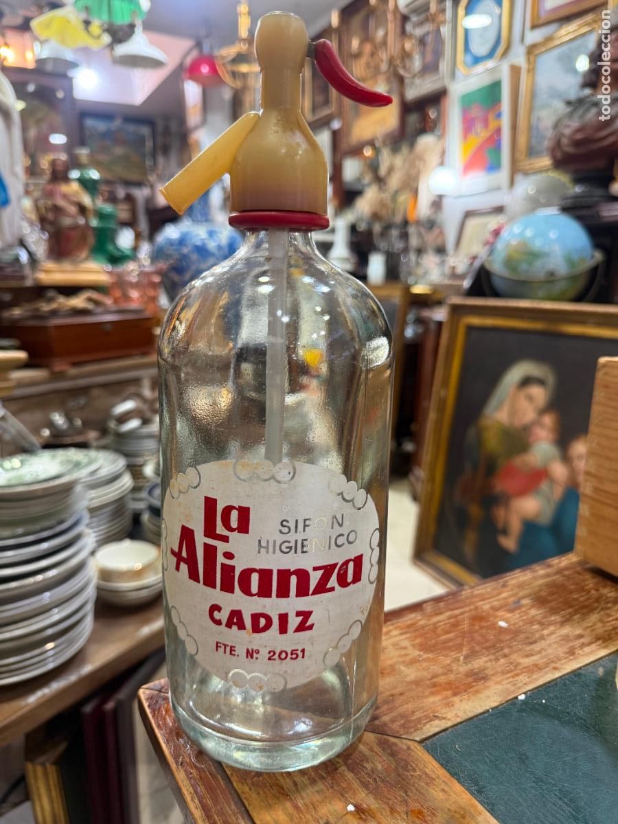 Otras botellas y bebidas antiguas de colecci&oacute;n: ANTIGUO SIFON LA ALIANZA DE CADIZ