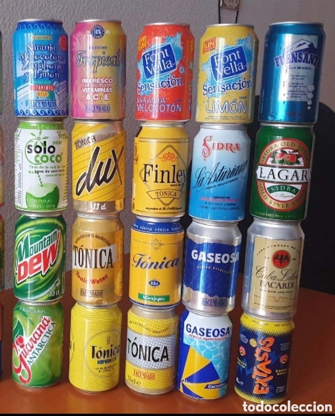 Otras botellas y bebidas antiguas de colecci&oacute;n: Lote 20 latas refrescos bebidas antiguas