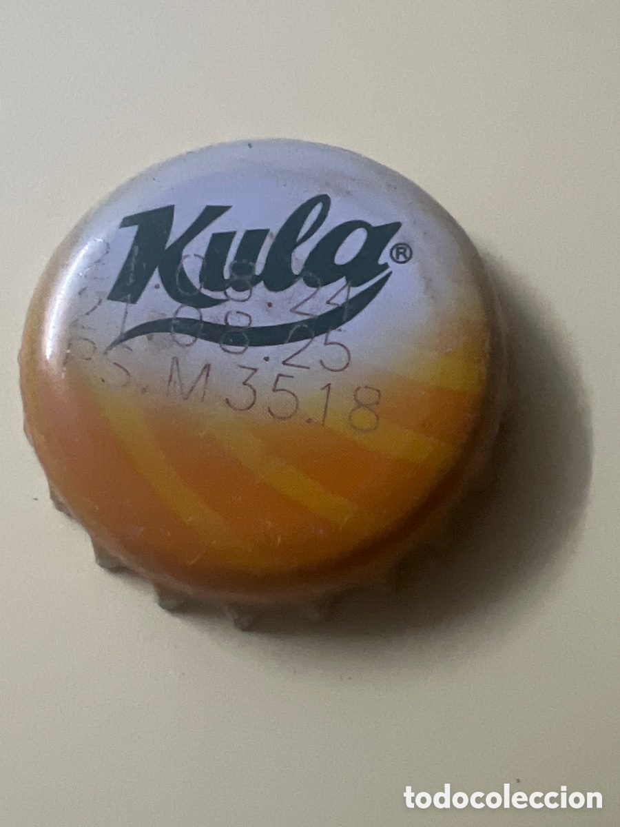 Otras botellas y bebidas antiguas de colecci&oacute;n: T4/X127/O1. CHAPA - Soda/Refresco - TURQU&Iacute;A - KULA
