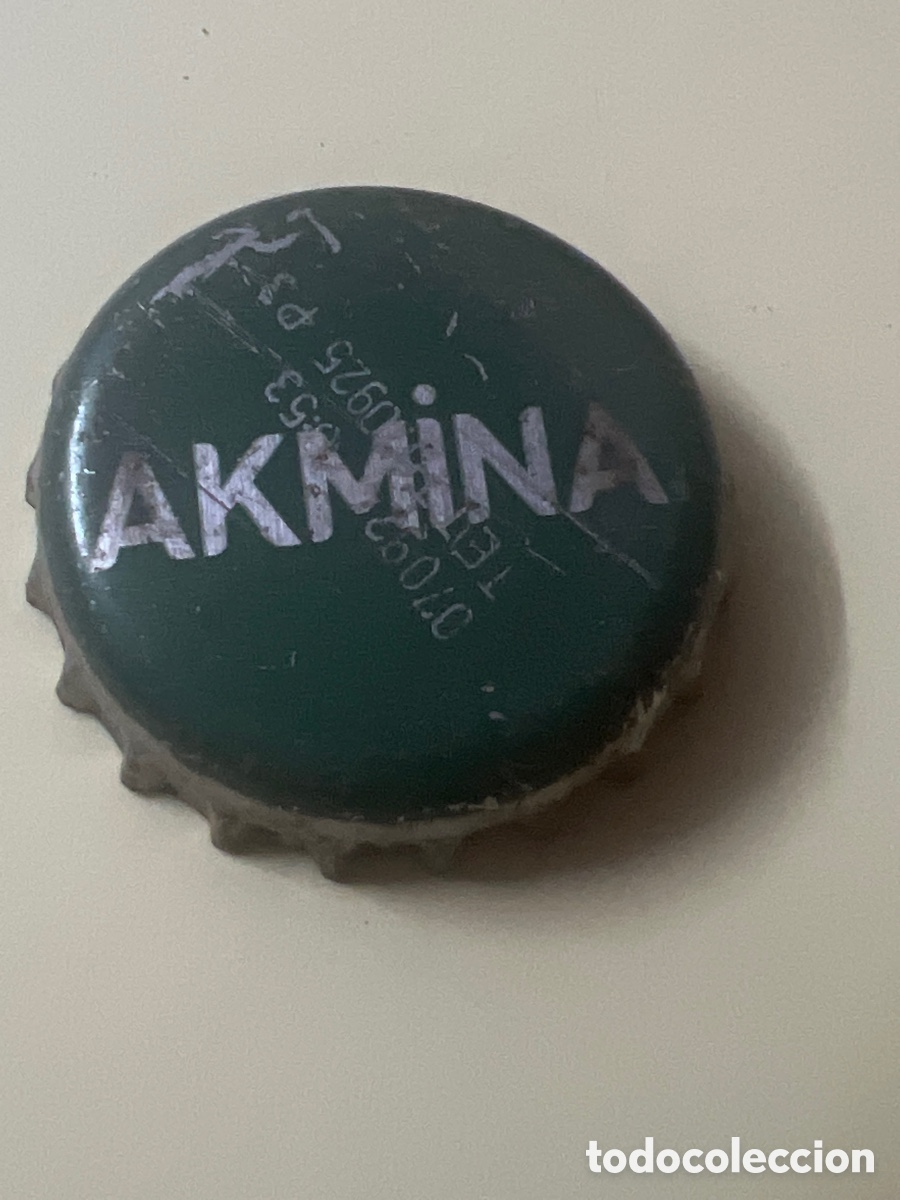 Otras botellas y bebidas antiguas de colecci&oacute;n: H633. CHAPA - Soda/Refresco - Akmina - TURQU&Iacute;A