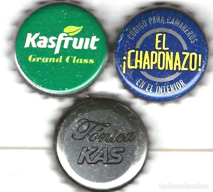 Otras botellas y bebidas antiguas de colecci&oacute;n: 3 CHAPAS VARIADAS KAS
