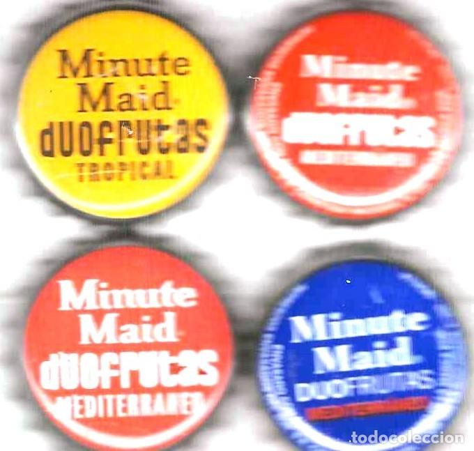 Otras botellas y bebidas antiguas de colecci&oacute;n: 4 chapas Minute Maid