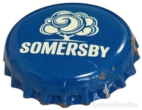 Otras botellas y bebidas antiguas de colecci&oacute;n: Capsule Crown Cap Cidre Somersby bleue RP1046 tap&oacute;n corona