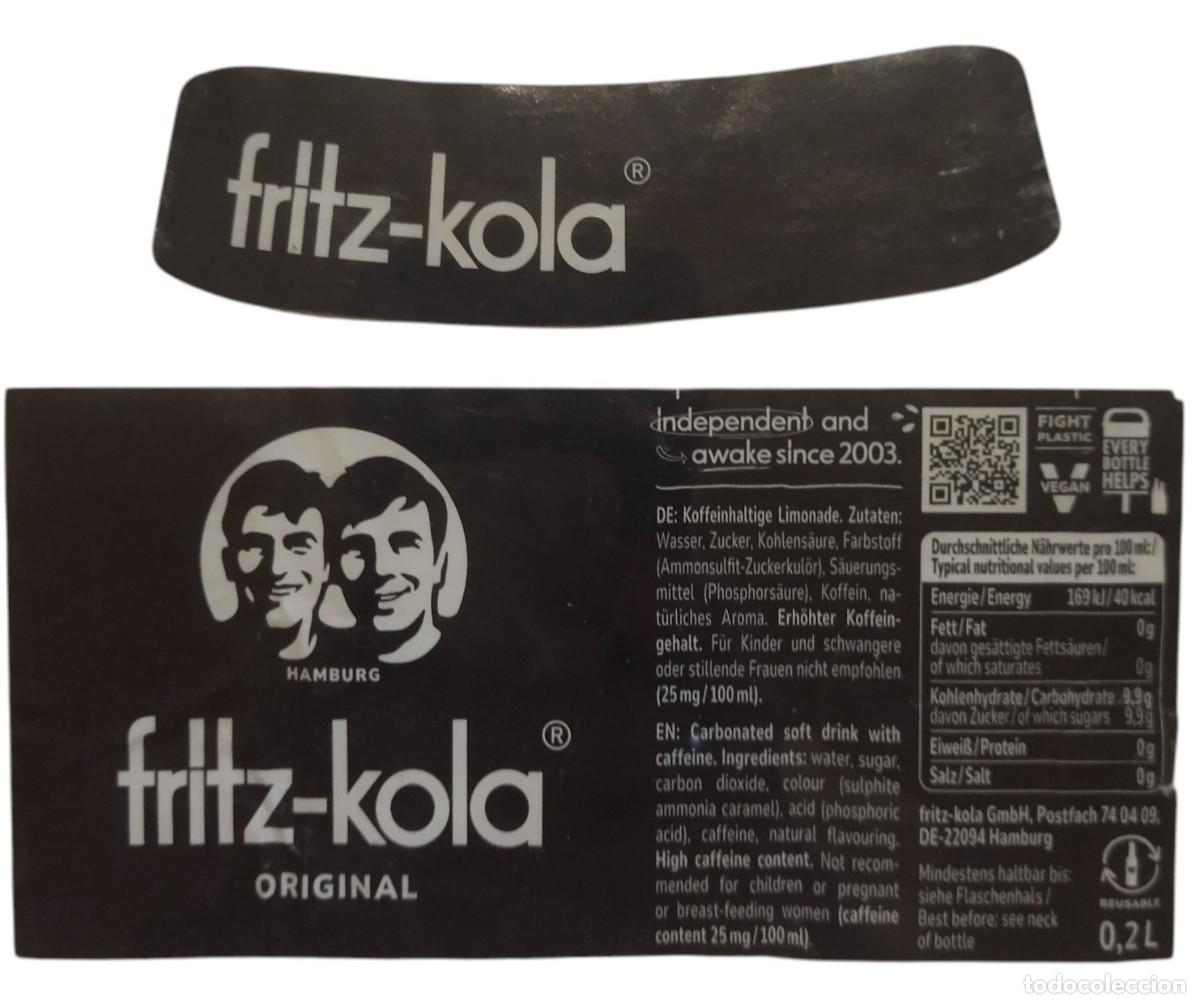 Otras botellas y bebidas antiguas de colecci&oacute;n: ETIQUETAS REFRESCO FRITZ-KOLA ORIGINAL.