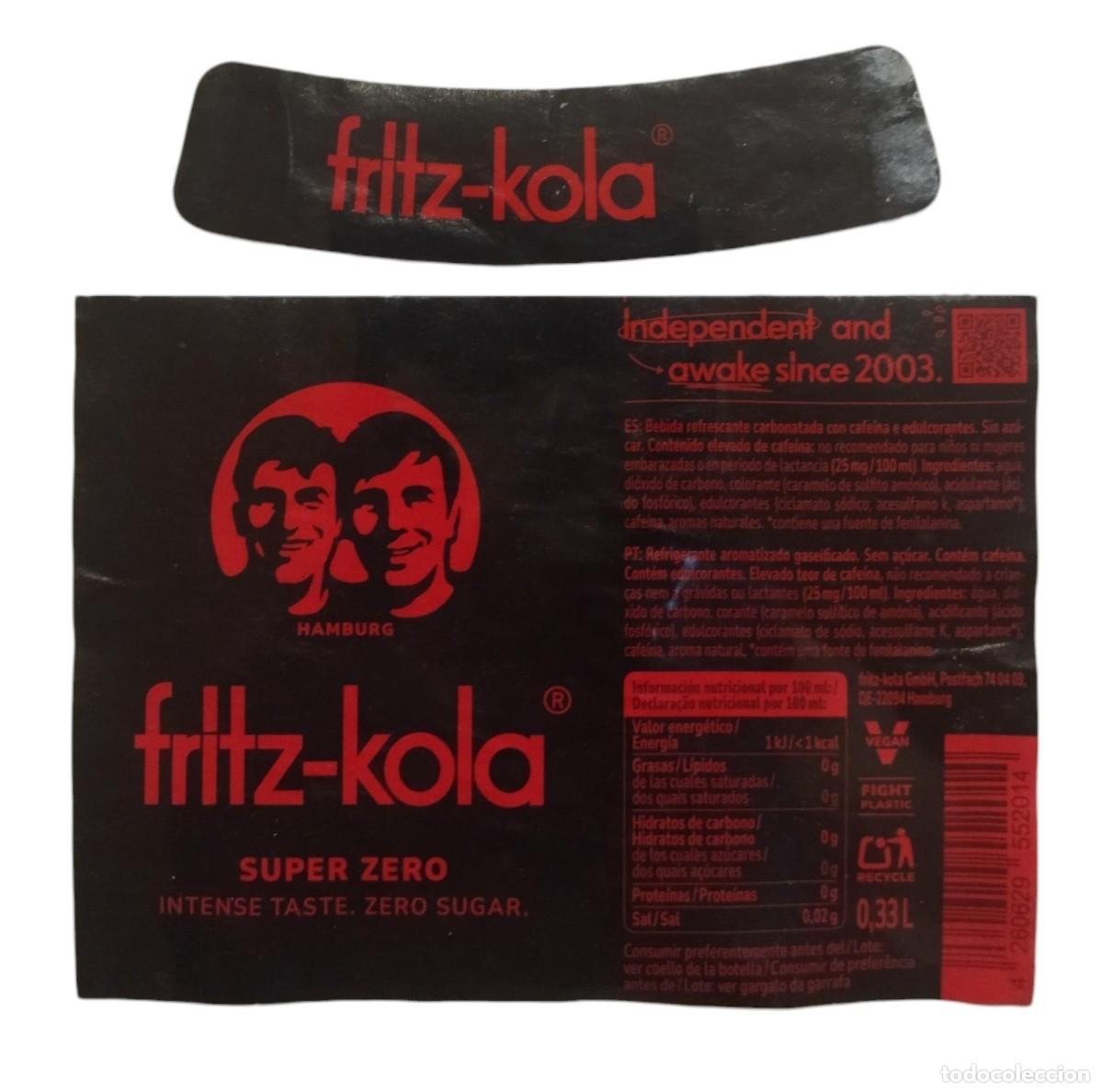 Otras botellas y bebidas antiguas de colecci&oacute;n: ETIQUETAS REFRESCO FRITZ-KOLA SUPER ZERO..