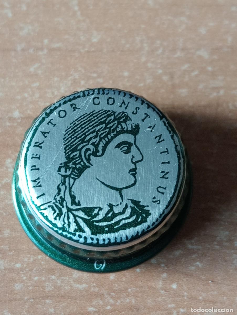 Otras botellas y bebidas antiguas de colecci&oacute;n: TAPON ROSCA METALICO DE AGUA MINERAL IMPERIAL CONSTANTINUS DE SEBIA PRECIOSA
