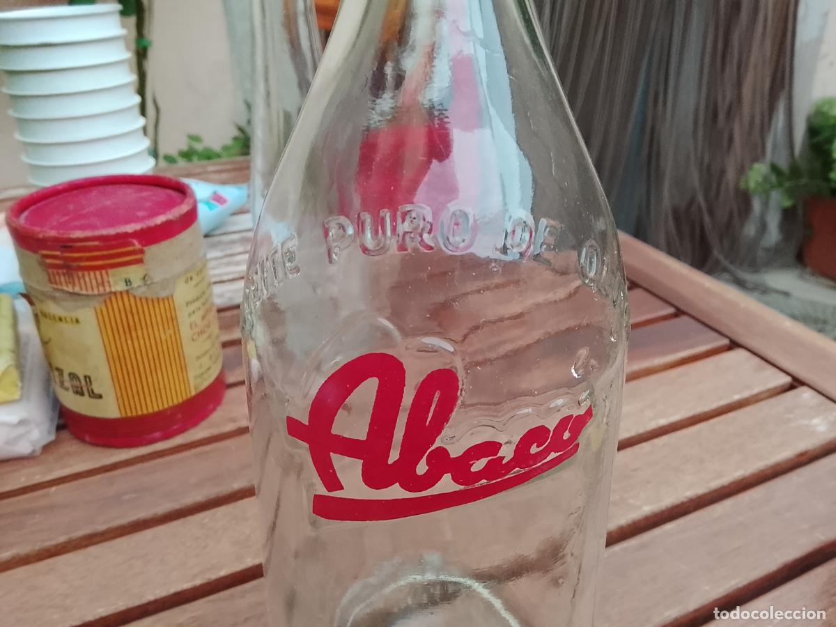 Otras botellas y bebidas antiguas de colecci&oacute;n: Botella Aceite &Aacute;baco 1 Litro - Alca&ntilde;iz (Teruel) - Serigrafiada y Relieve - Vintage