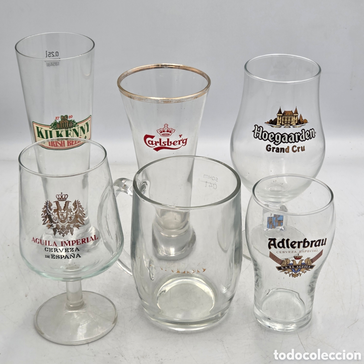 Sammeln andere Flaschen und Getr&auml;nke: LOTE 6 VASOS DE CERVEZA DIVERSAS MARCAS