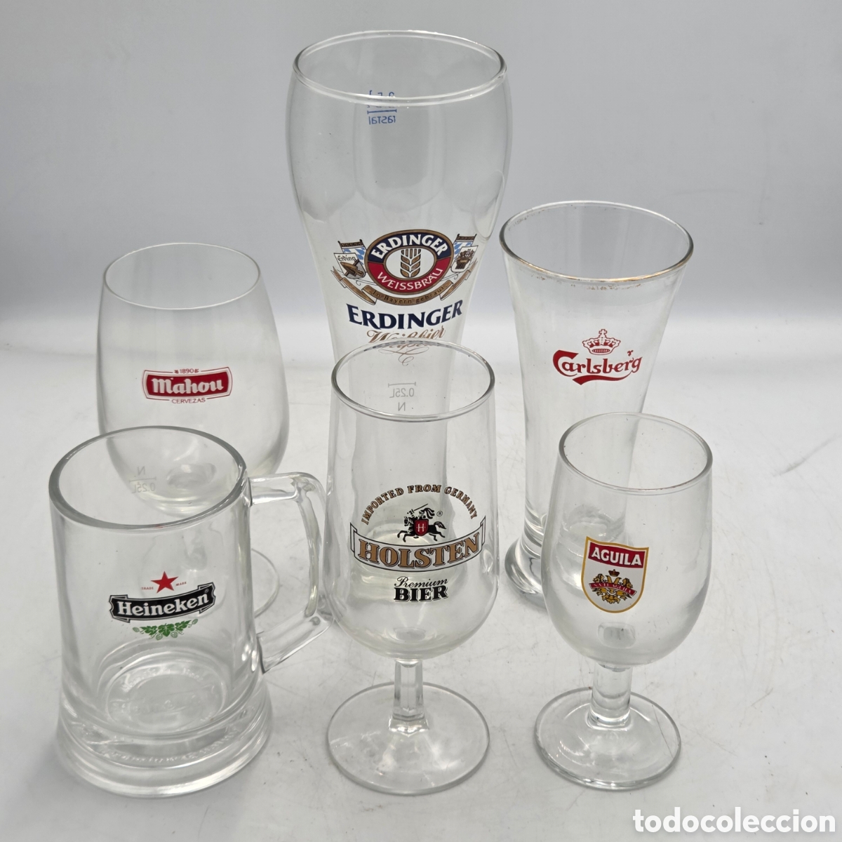 Sammeln andere Flaschen und Getr&auml;nke: LOTE 6 VASOS DE CERVEZA DIVERSAS MARCAS