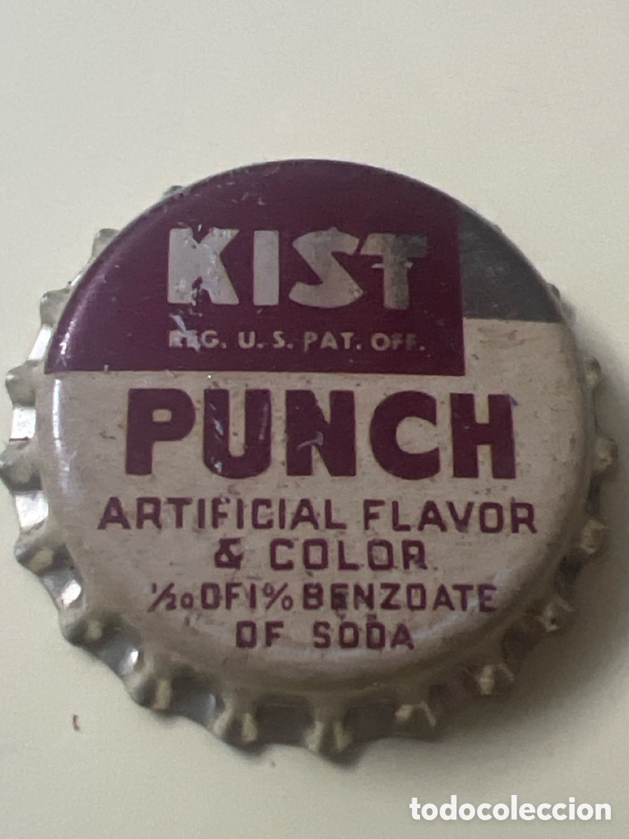 Collecting other Bottles and Drinks: T4/X129/P6. CHAPA - Soda/Refresco - Estados Unidos - KIST PUNCH - CON CORCHO - SIN ABRIR