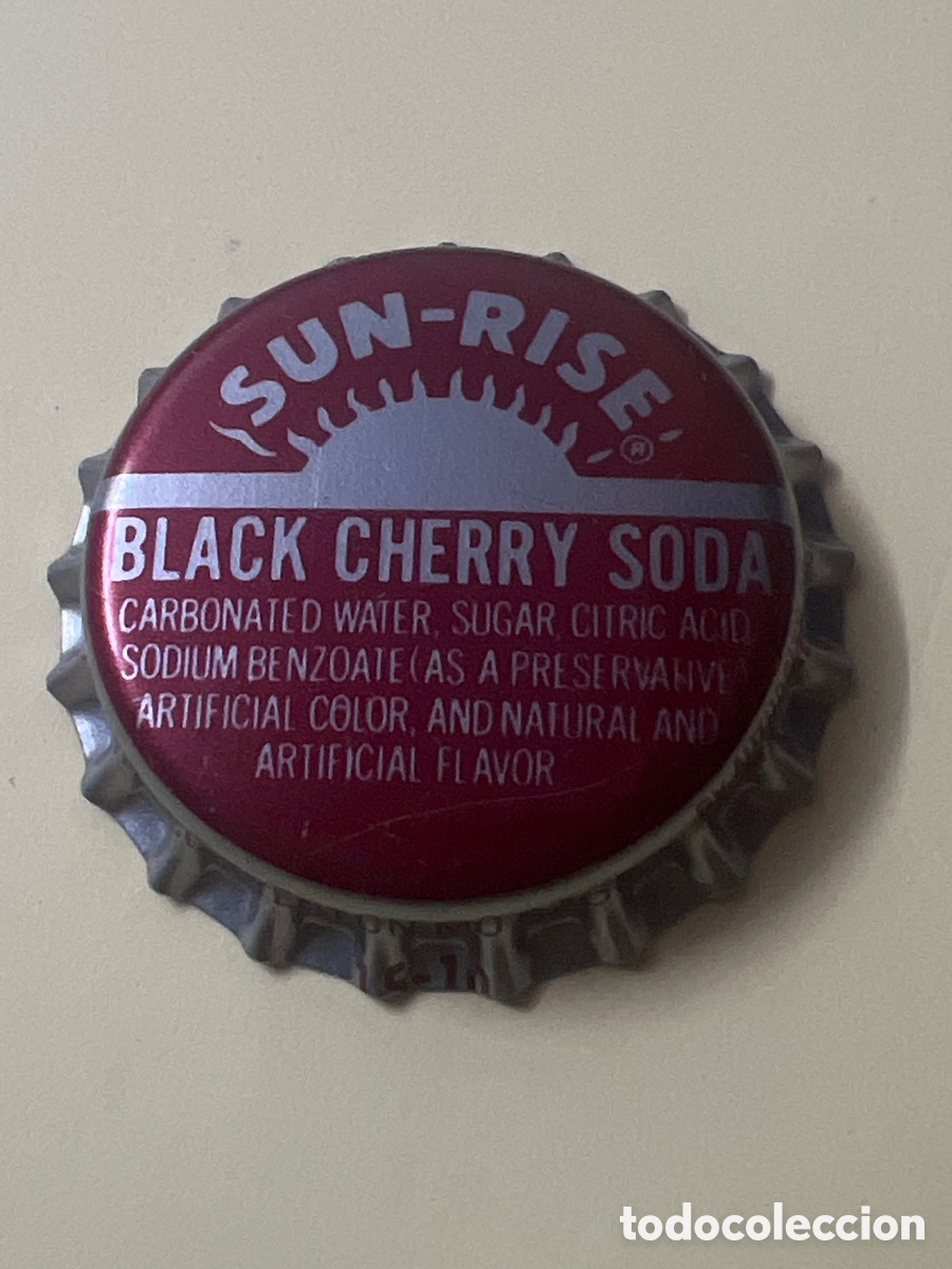 Otras botellas y bebidas antiguas de colecci&oacute;n: T749. CHAPA - Soda/Refresco - Estados Unidos - Sun-Rise Black Cherry Soda Carbonated Water