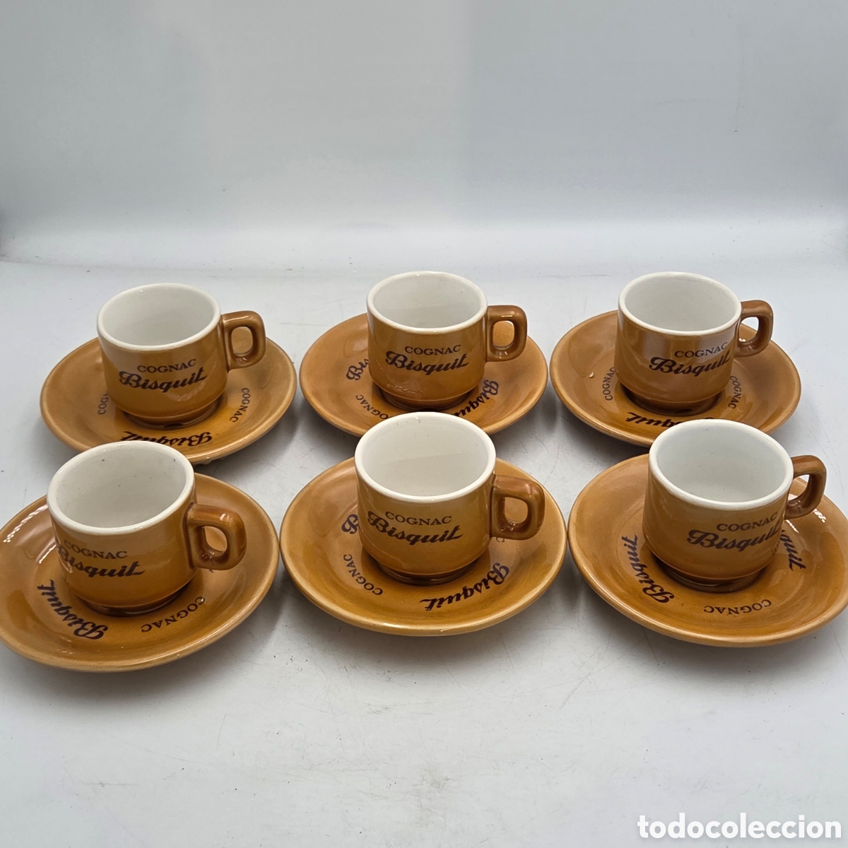 Collezionismo di Altre Bottiglie e Bevande: LOTE 6 TAZAS DE CAF&Eacute; VINTAGE PUBLICIDAD COGNAC VINTAGE