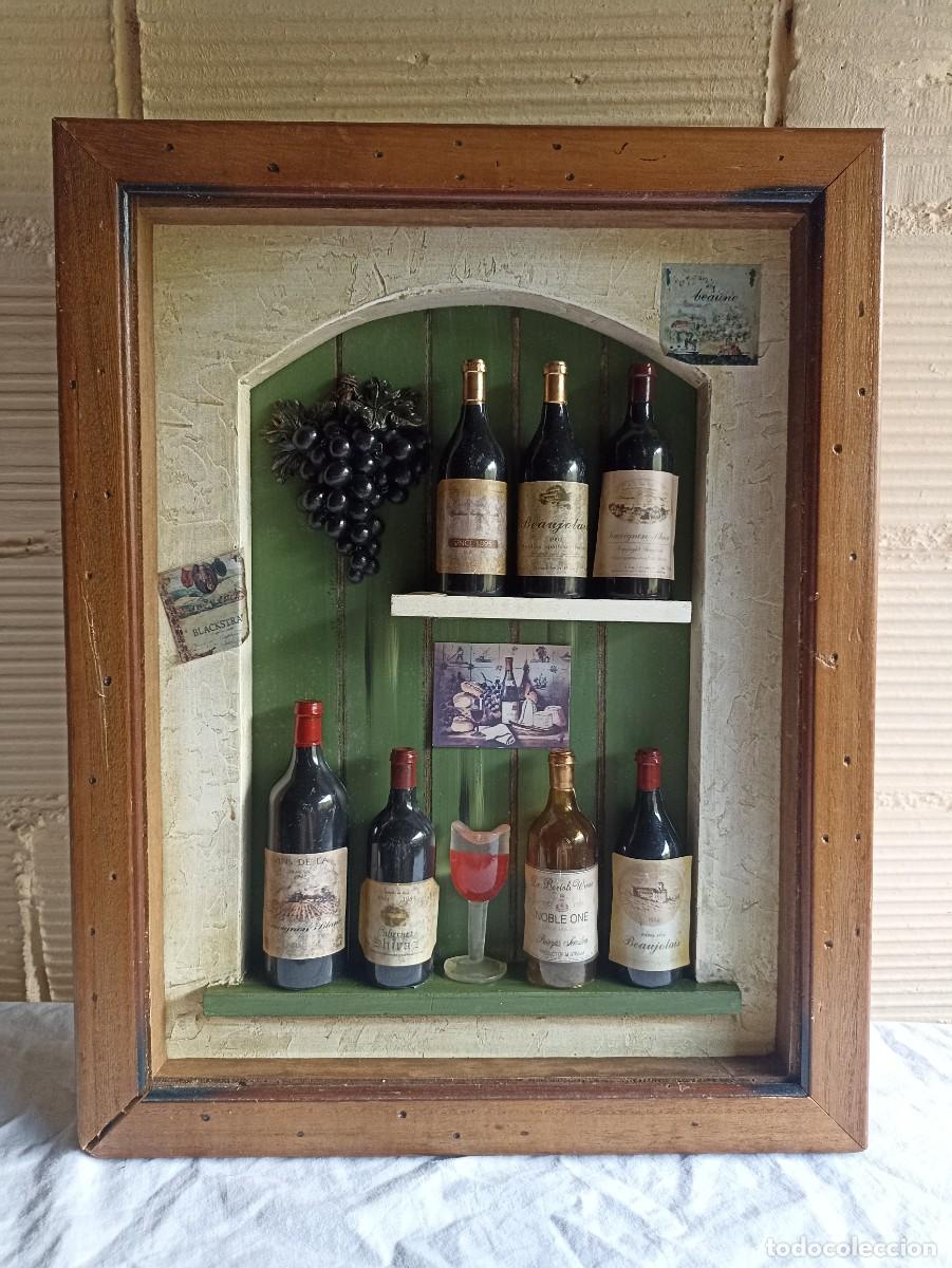 Sammeln andere Flaschen und Getr&auml;nke: Diorama de vino en madera
