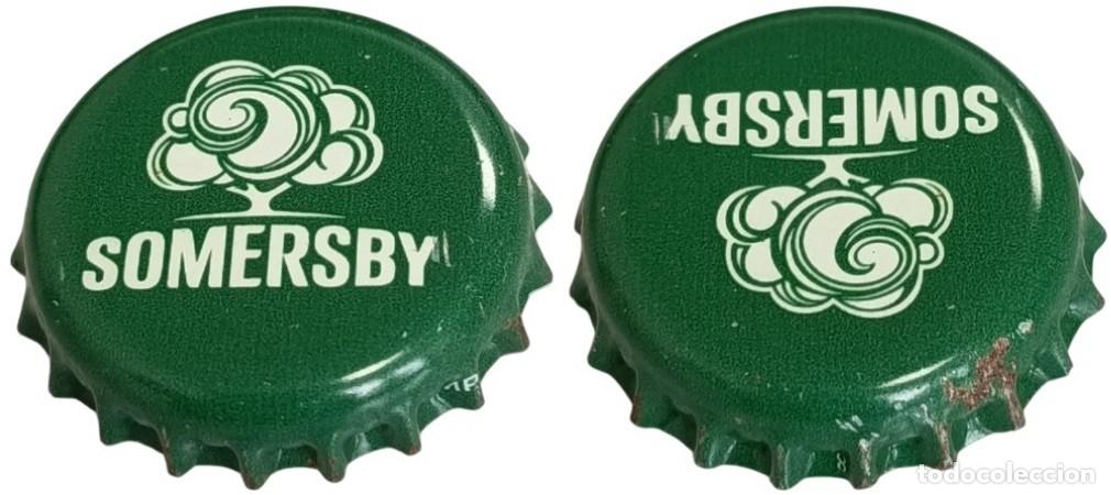 Otras botellas y bebidas antiguas de colecci&oacute;n: Capsule Crown Cap Cidre Somersby verte RP1037 tap&oacute;n corona