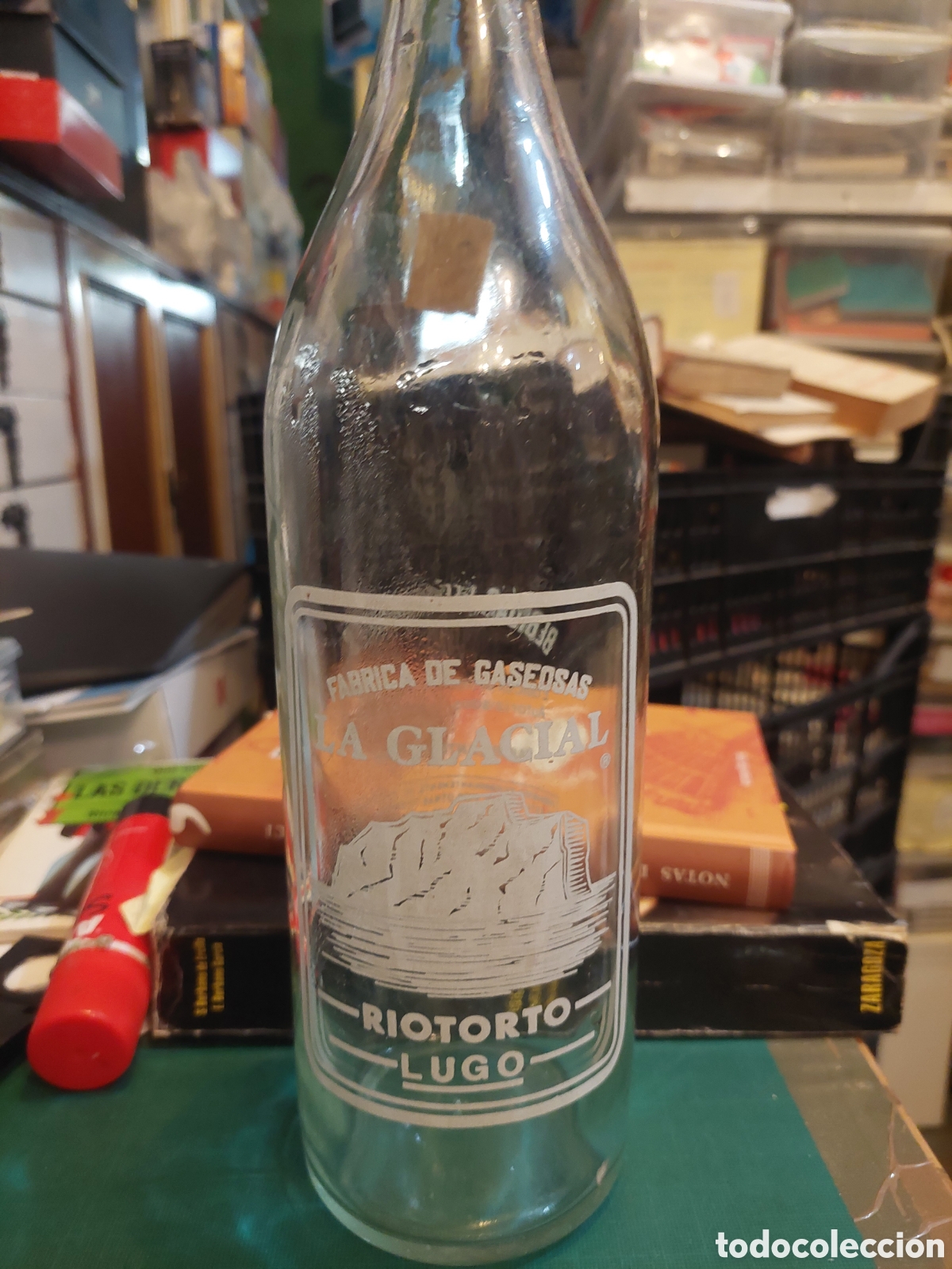 Otras botellas y bebidas antiguas de colecci&oacute;n: LUGO RIOTORTO GASEOSAS LA GLACIAL 3518 UN.LITRO