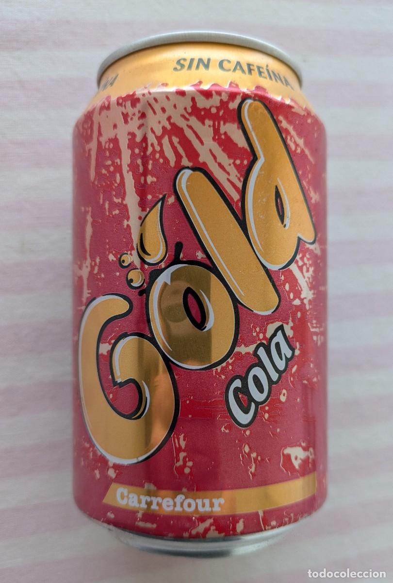 Otras botellas y bebidas antiguas de colecci&oacute;n: Lata Gold cola Sin cafeina vacia. Carrefour