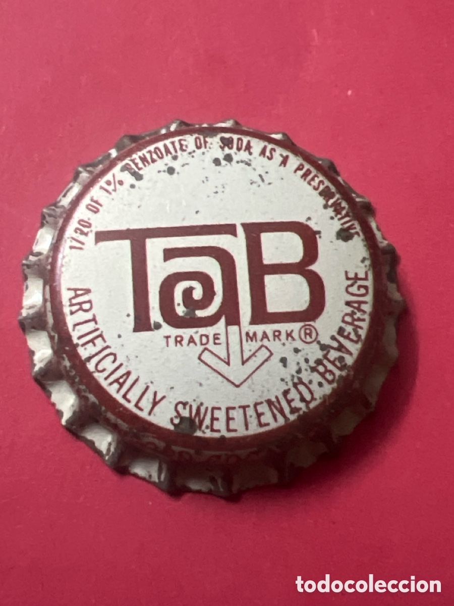 Otras botellas y bebidas antiguas de colecci&oacute;n: Q423. CHAPA - Soda/Refresco - Estados Unidos - TaB TRADE MARK &reg; LOW-CALORIE BEVERAGE