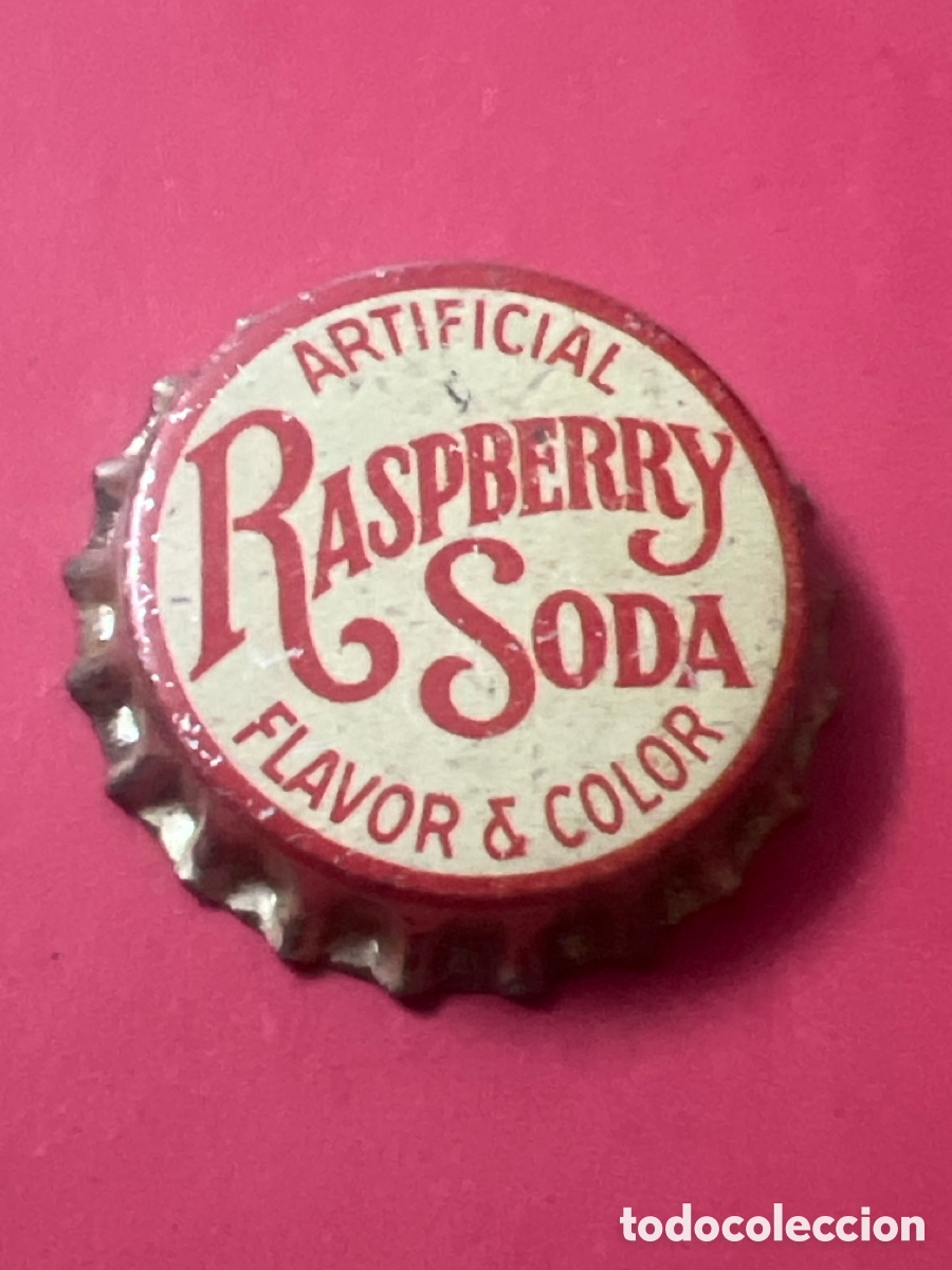 Otras botellas y bebidas antiguas de colecci&oacute;n: T217. CHAPA - Soda/Refresco - Estados Unidos - Raspberry Soda Artificial Flavor & Color