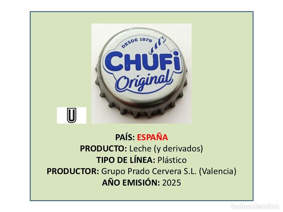 Otras botellas y bebidas antiguas de colecci&oacute;n: TAPON CORONA CAPSULA CHAPA HORCHATA CHUFI ORIGINAL (ESPA&Ntilde;A)