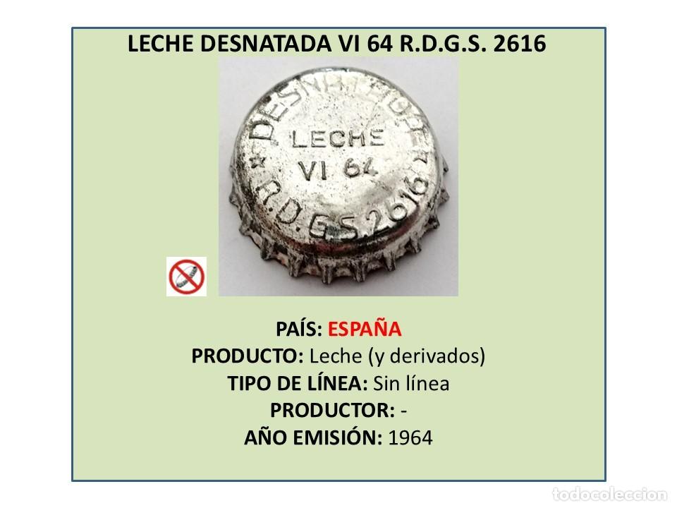 Otras botellas y bebidas antiguas de colecci&oacute;n: TAPON CORONA CAPSULA CHAPA LECHE DESNATADA VI 64 (ESPA&Ntilde;A)