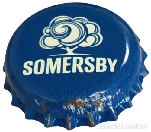 Otras botellas y bebidas antiguas de colecci&oacute;n: Capsule Crown Cap Cidre Somersby bleue RP1035 tap&oacute;n corona