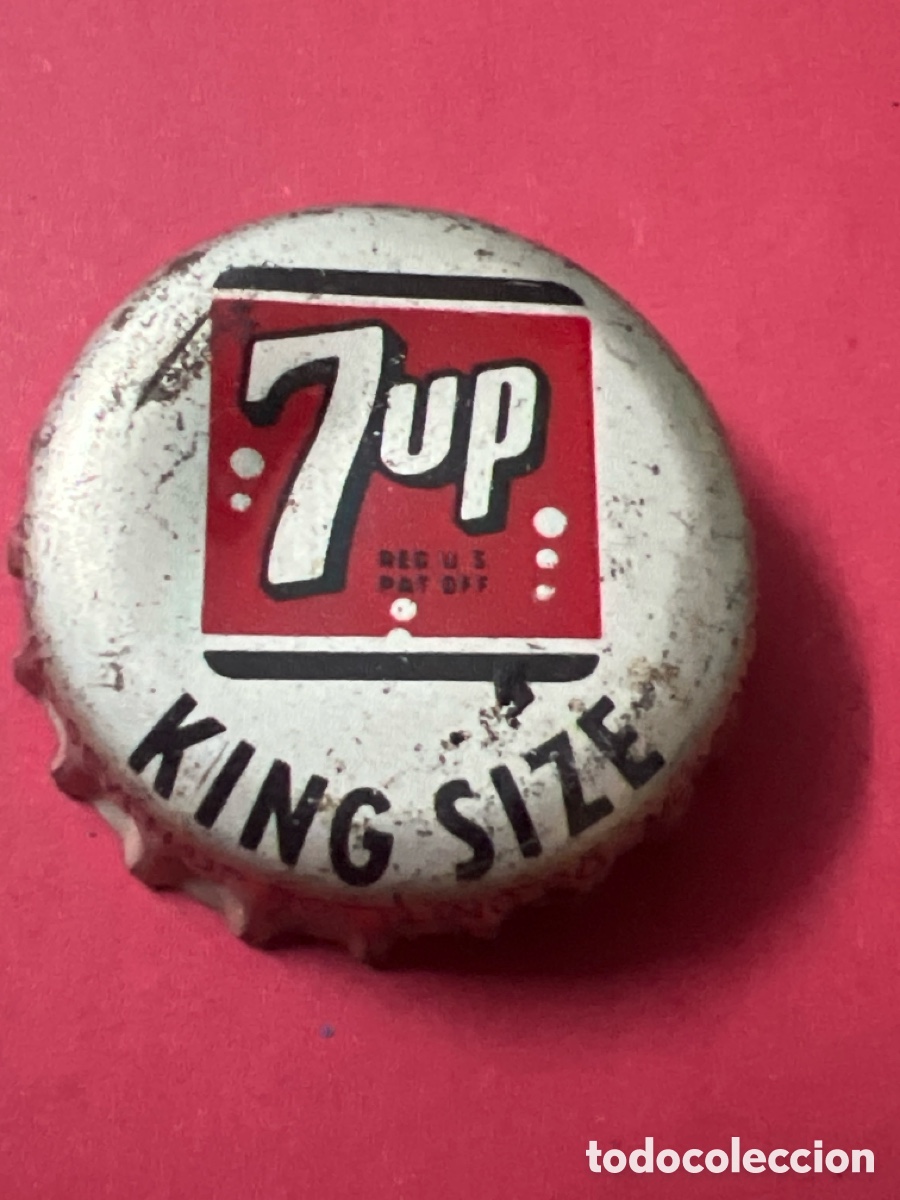 Otras botellas y bebidas antiguas de colecci&oacute;n: T4/X124/B5. CHAPA - Soda/Refresco - Estados Unidos - 7up King Size