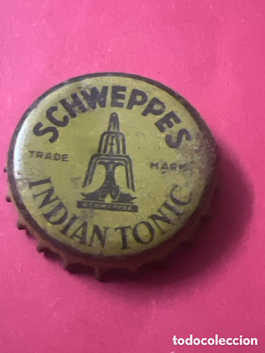 Otras botellas y bebidas antiguas de colecci&oacute;n: T4/X130/G2.. CHAPA T&Oacute;NICA ANTIGUA - SCHWEPPES INDIAN TONIC