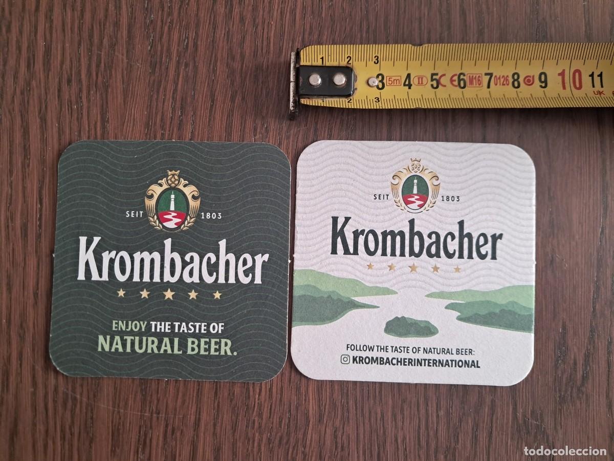 Otras botellas y bebidas antiguas de colecci&oacute;n: posavasos de cerveza, krombacher.
