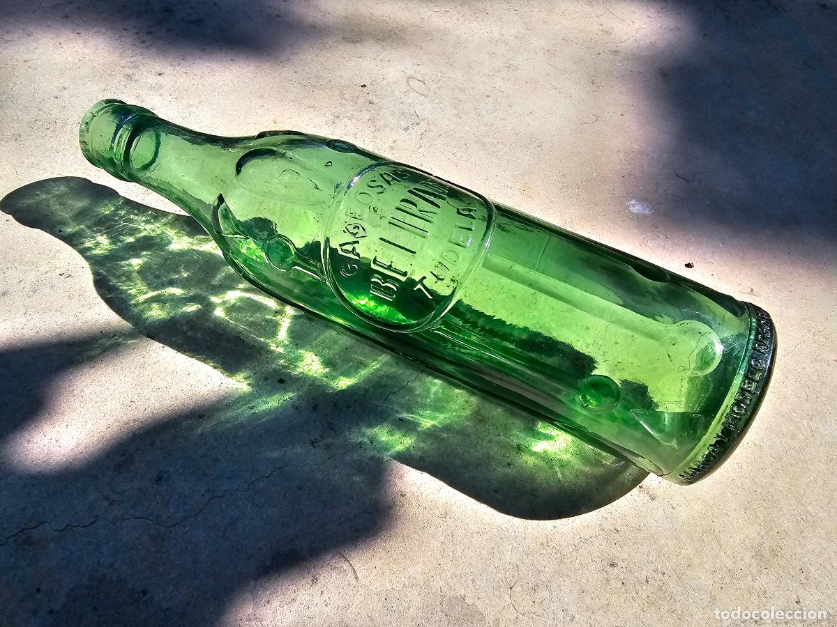 Otras botellas y bebidas antiguas de colecci&oacute;n: BOTELLA VERDE GASEOSAS BELTRAN TUDELA NAVARRA