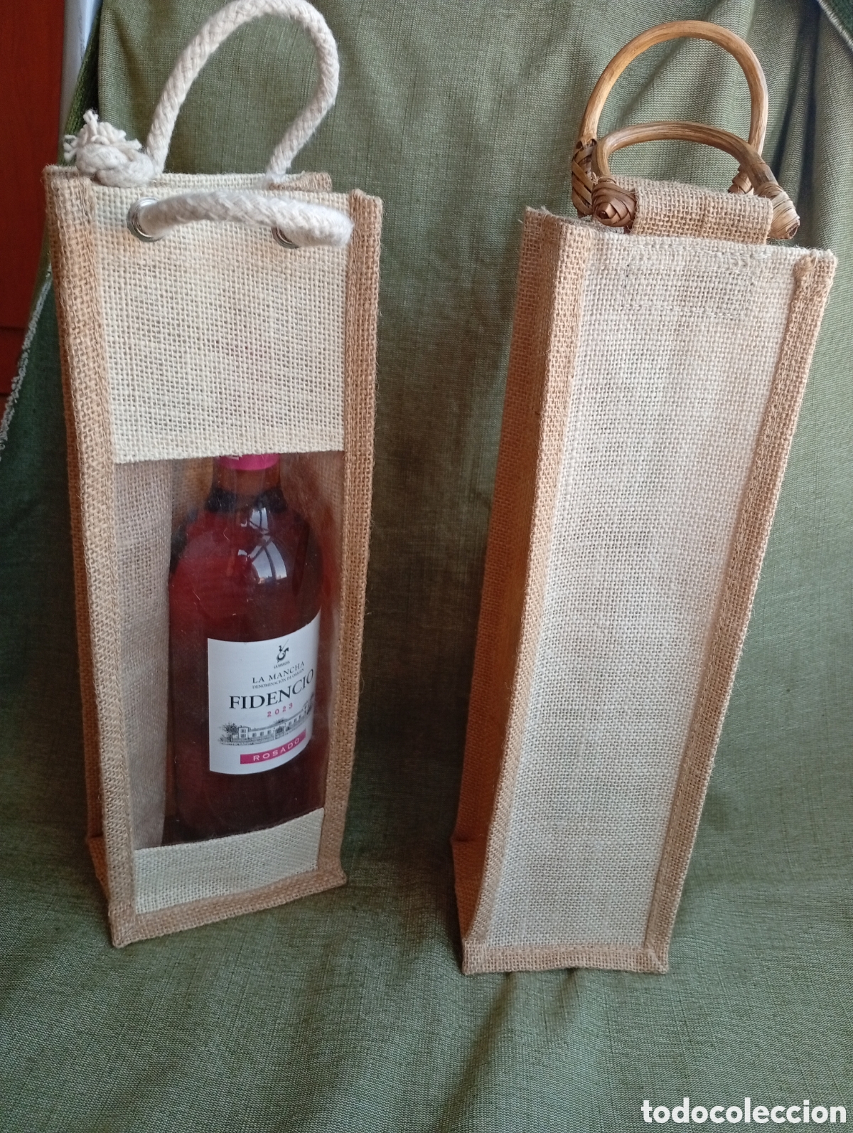 Otras botellas y bebidas antiguas de colecci&oacute;n: Lote 2 bolsas portabotellas, transporte botellas