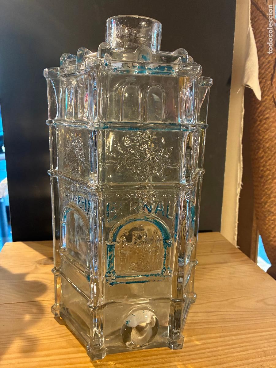 Otras botellas y bebidas antiguas de colecci&oacute;n: Murcia dispensador cristal perfumeria Bernal El Palmar procede de antigua tienda mide 34 x 18,5
