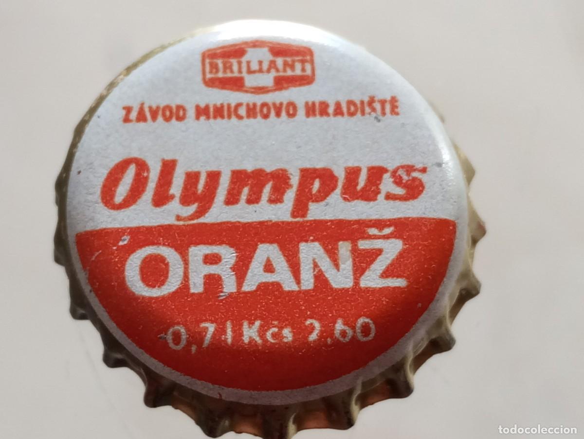 Otras botellas y bebidas antiguas de colecci&oacute;n: Chapa tap&oacute;n corona de la bebida 'checoslovaca' OLYMPUS ORANZ - BRILIANT