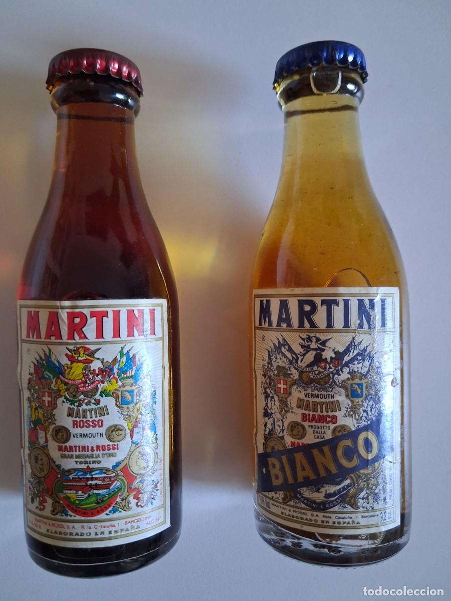 Otras botellas y bebidas antiguas de colecci&oacute;n: 2 BOTELLINES VERMUT MARTINI - BIANCO y NEGRO